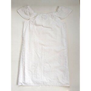 J. Crew Factory White Eyelet Summer Dress Off Shoulder Size XS J0976